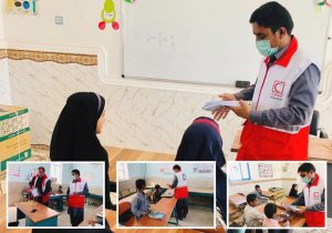 حمایت هلال‌احمر فنوج از دانش‌آموزان روستای گردکوه